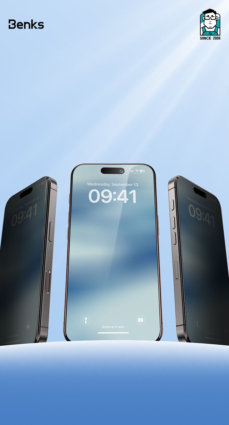 Benks Ultra Shield Privacy Screen Protector iP16 Plus/15 Plus/14 Pro Max