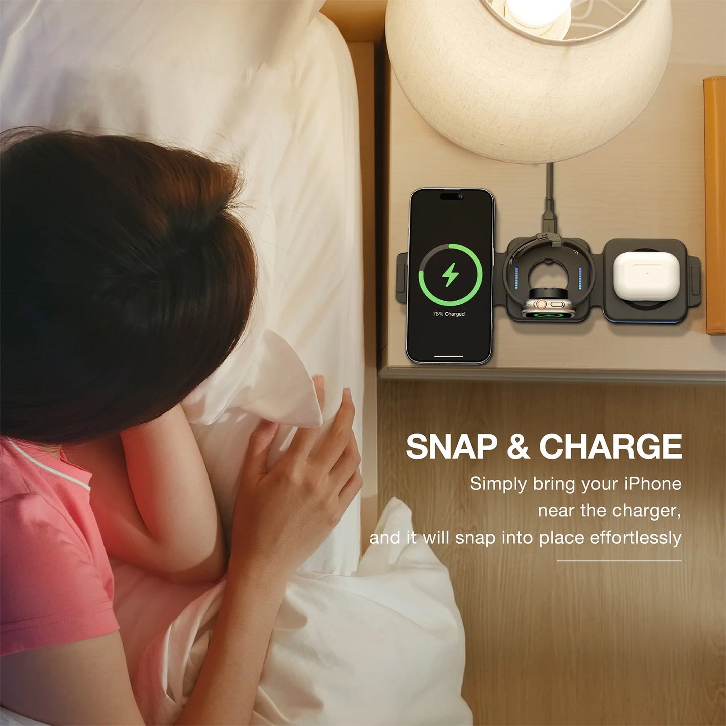 AMAZING THING EXPLORER PRO 3IN1 PD 15W PORTABLE WIRELESS CHARGER WITH 1.2M USB-C TO USB-C CABLE
