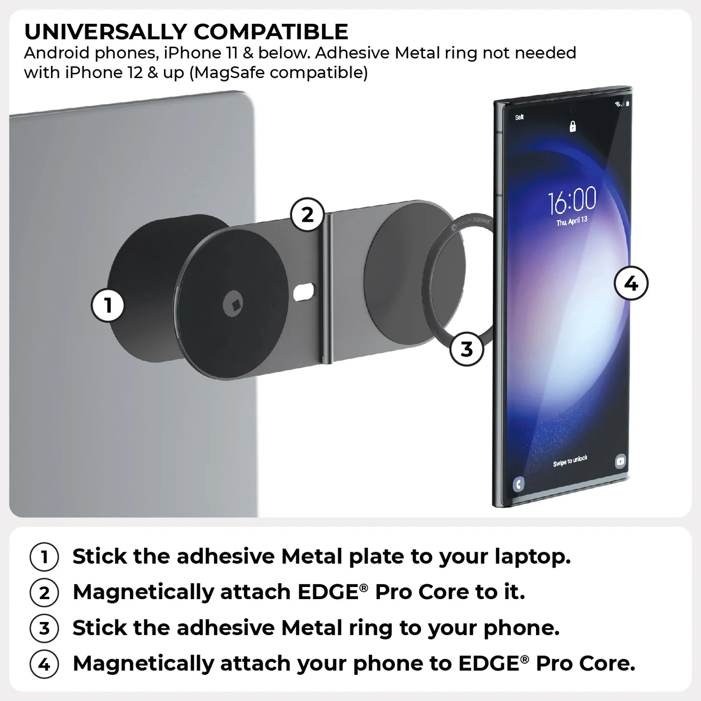 EDGE® Pro Full Kit - Gray - Productivity MagSafe modular kit for phones, tablets and laptops