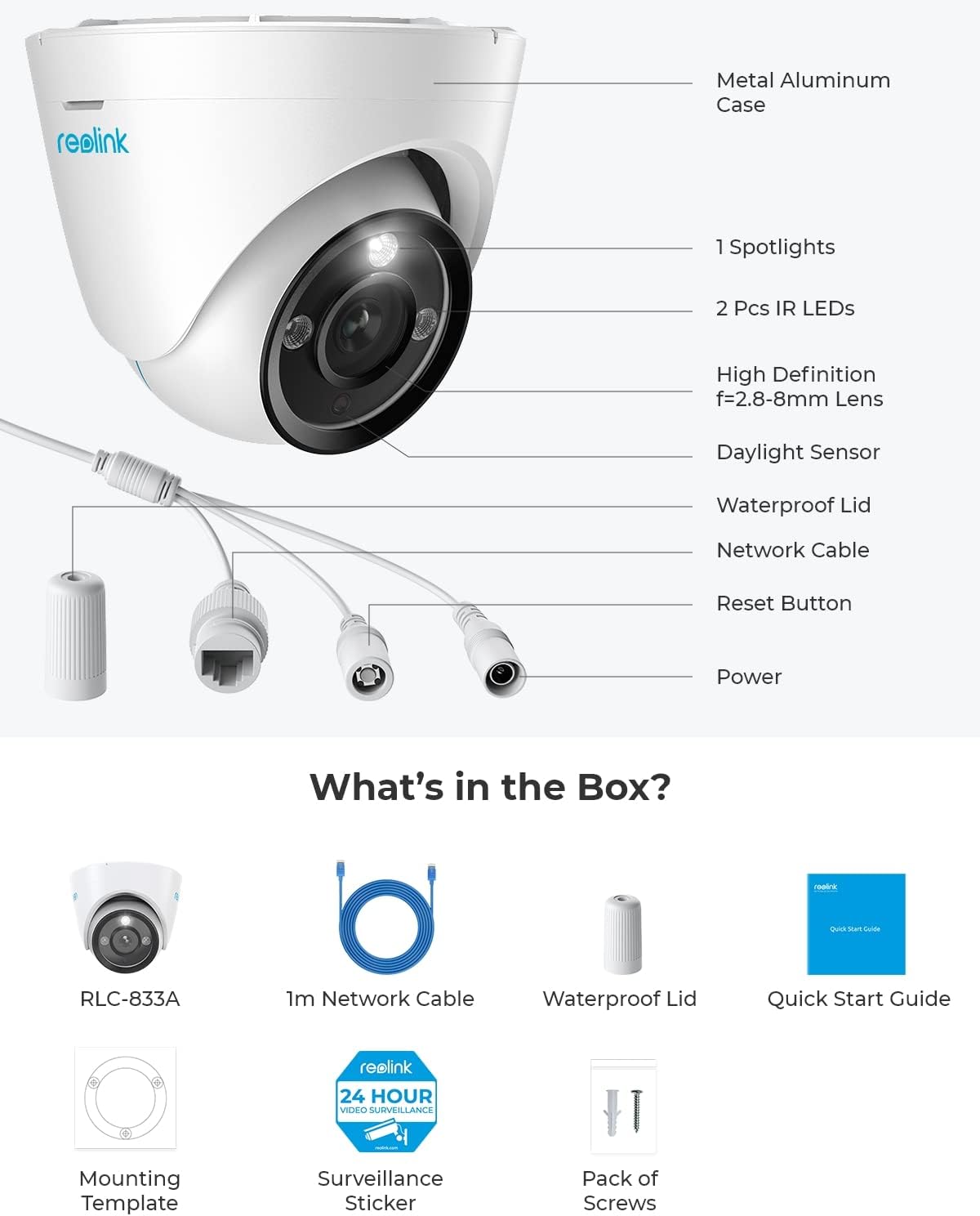 REOLINK 4K PoE Security IP Camera - RLC-833A