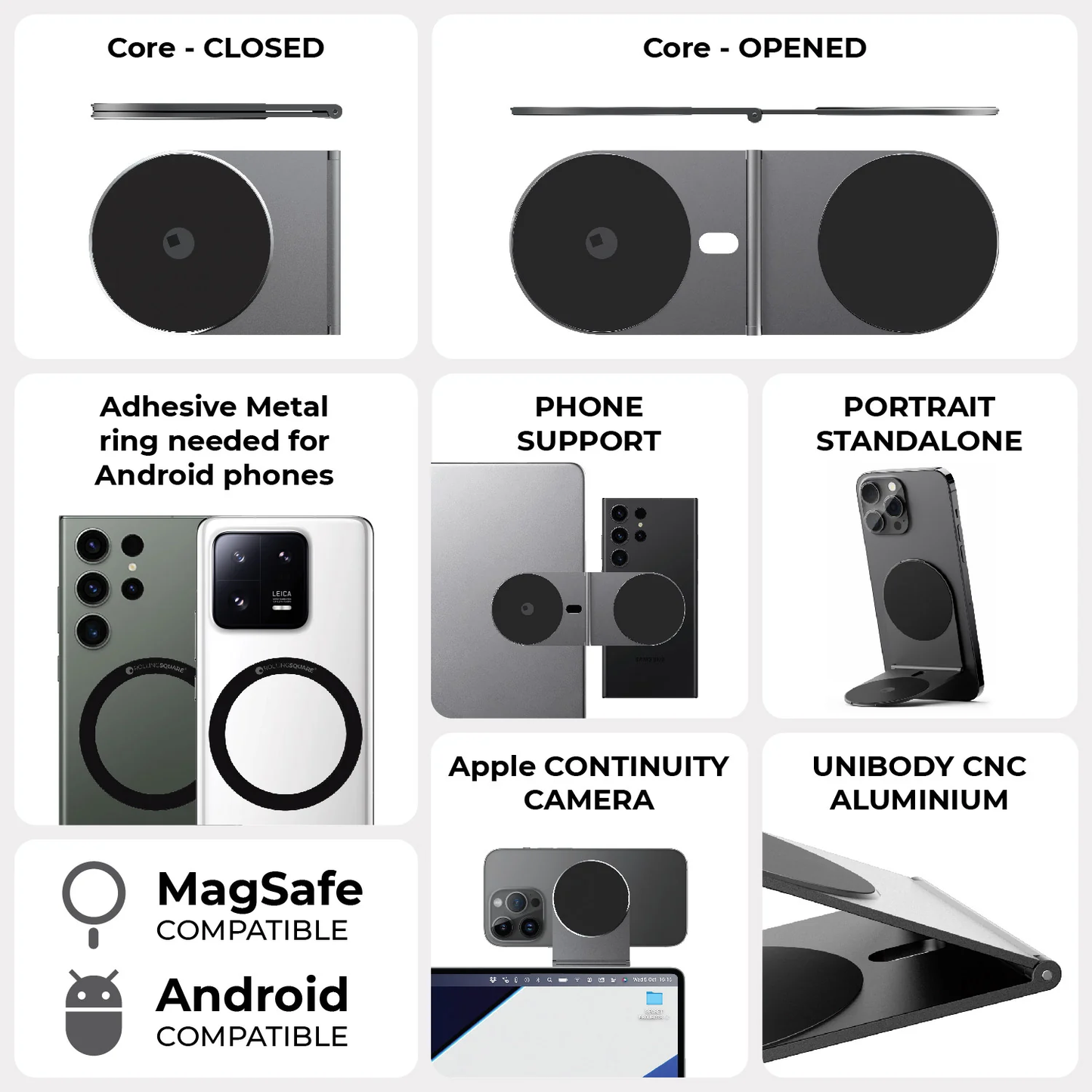 EDGE® Pro Full Kit - Gray - Productivity MagSafe modular kit for phones, tablets and laptops
