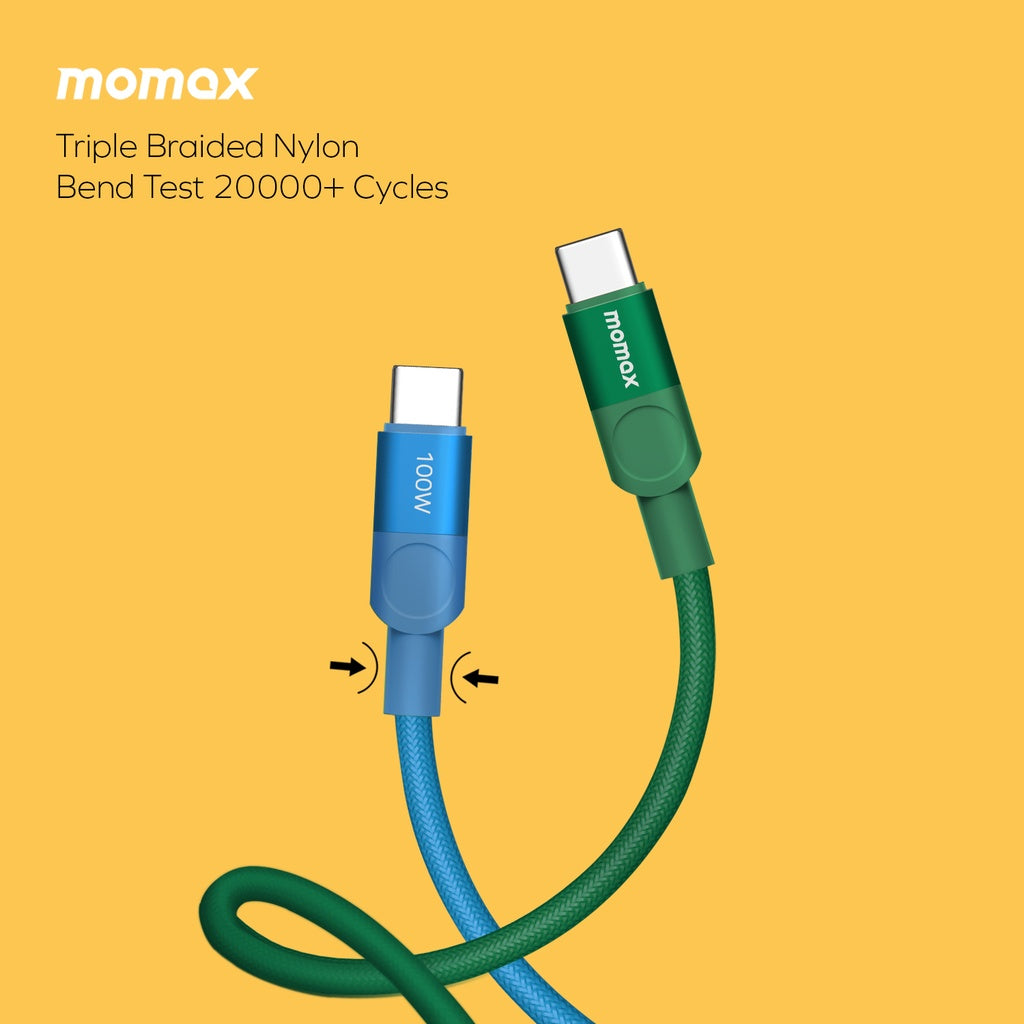 MOMAX MAG LINK 100W USB-C TO USB-C MAGNETIC CABLE 1M