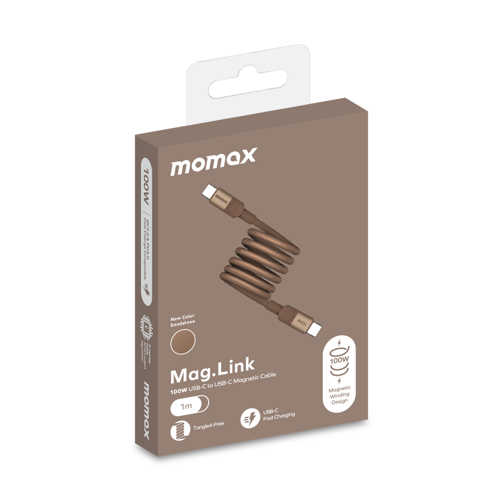 MOMAX MAG LINK 100W USB-C TO USB-C MAGNETIC CABLE 1M