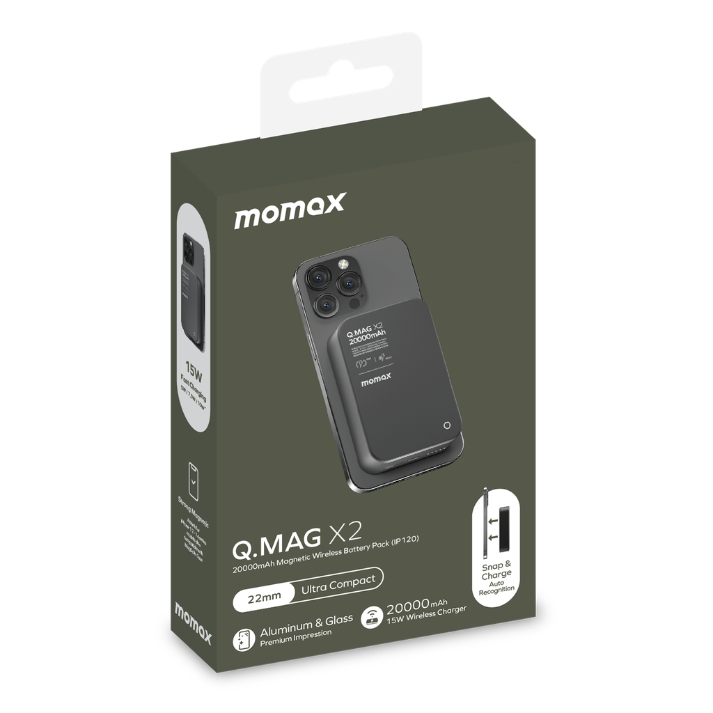 MOMAX Q.MAG X2 20000mAh MAGSAFE WIRELESS POWER BANK