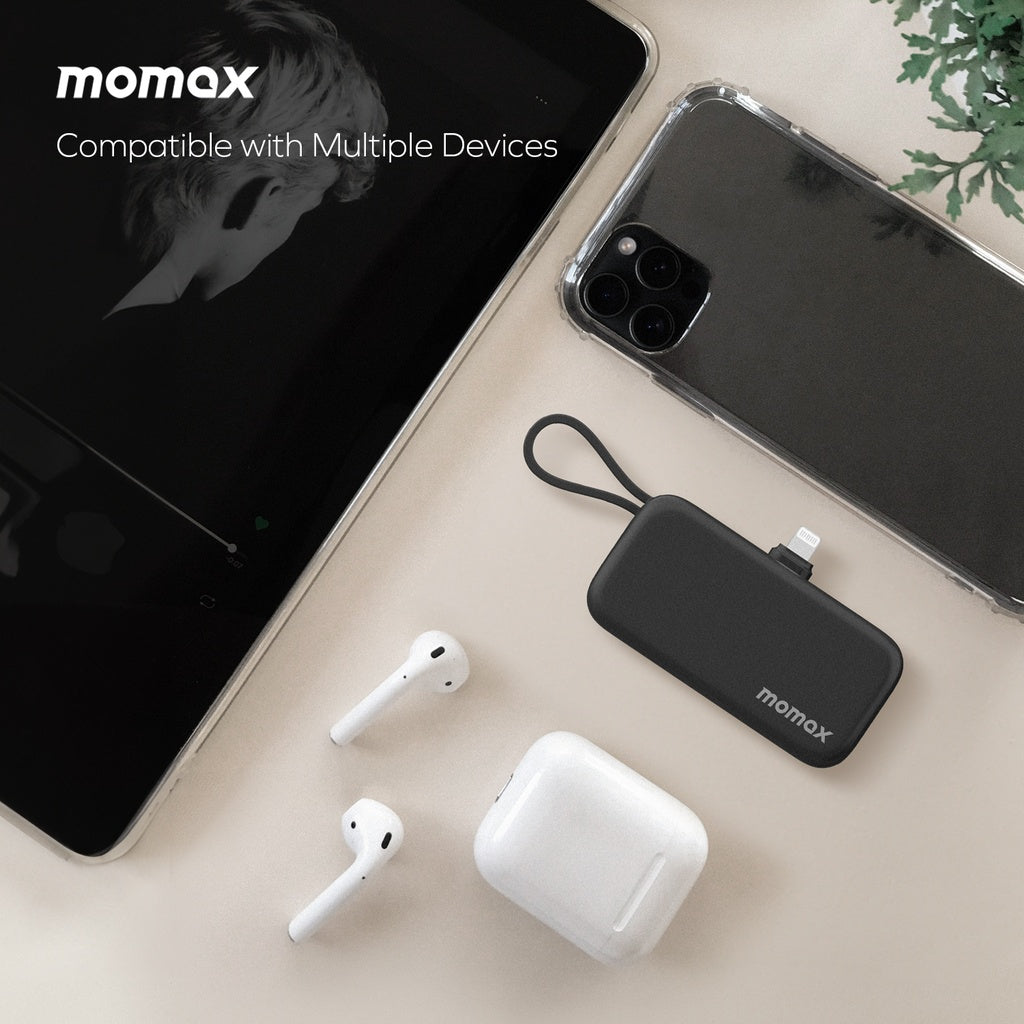 MOMAX 1-POWER MINI 5000mAh 3IN1 POWER BANK WITH LIGHTNING PLUG
