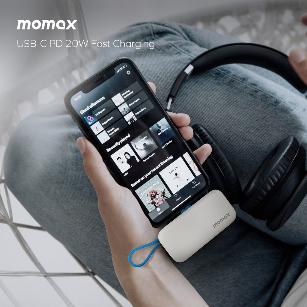 MOMAX 1-POWER MINI 5000mAh 3IN1 POWER BANK WITH LIGHTNING PLUG