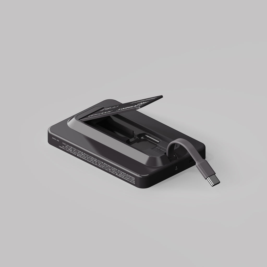 MOMAX 1-POWER X PRO 5000mAh MAGNETIC WIRELESS POWER BANK WITH STAND AND BUILT-IN USB-C CABLE