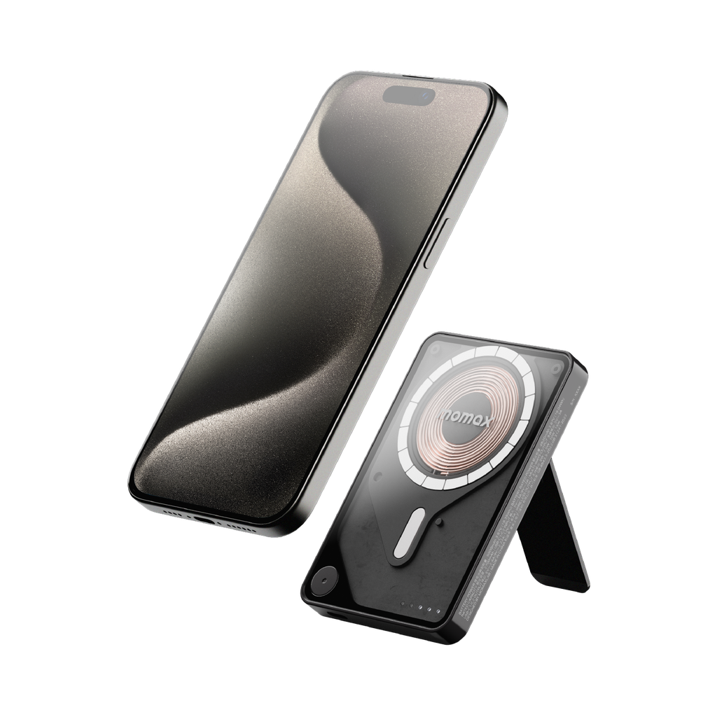 MOMAX 1-POWER X PRO 5000mAh MAGNETIC WIRELESS POWER BANK WITH STAND AND BUILT-IN USB-C CABLE
