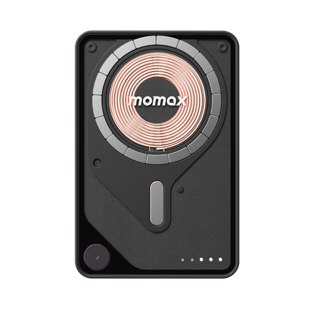 MOMAX 1-POWER X PRO 5000mAh MAGNETIC WIRELESS POWER BANK WITH STAND AND BUILT-IN USB-C CABLE