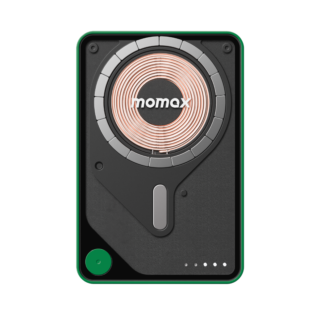 MOMAX 1-POWER X PRO 5000mAh MAGNETIC WIRELESS POWER BANK WITH STAND AND BUILT-IN USB-C CABLE