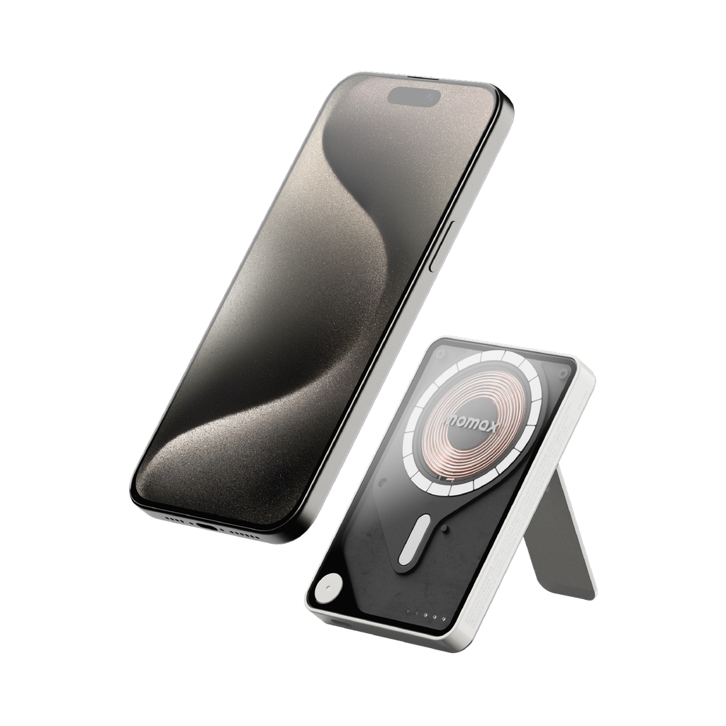 MOMAX 1-POWER X PRO 5000mAh MAGNETIC WIRELESS POWER BANK WITH STAND AND BUILT-IN USB-C CABLE