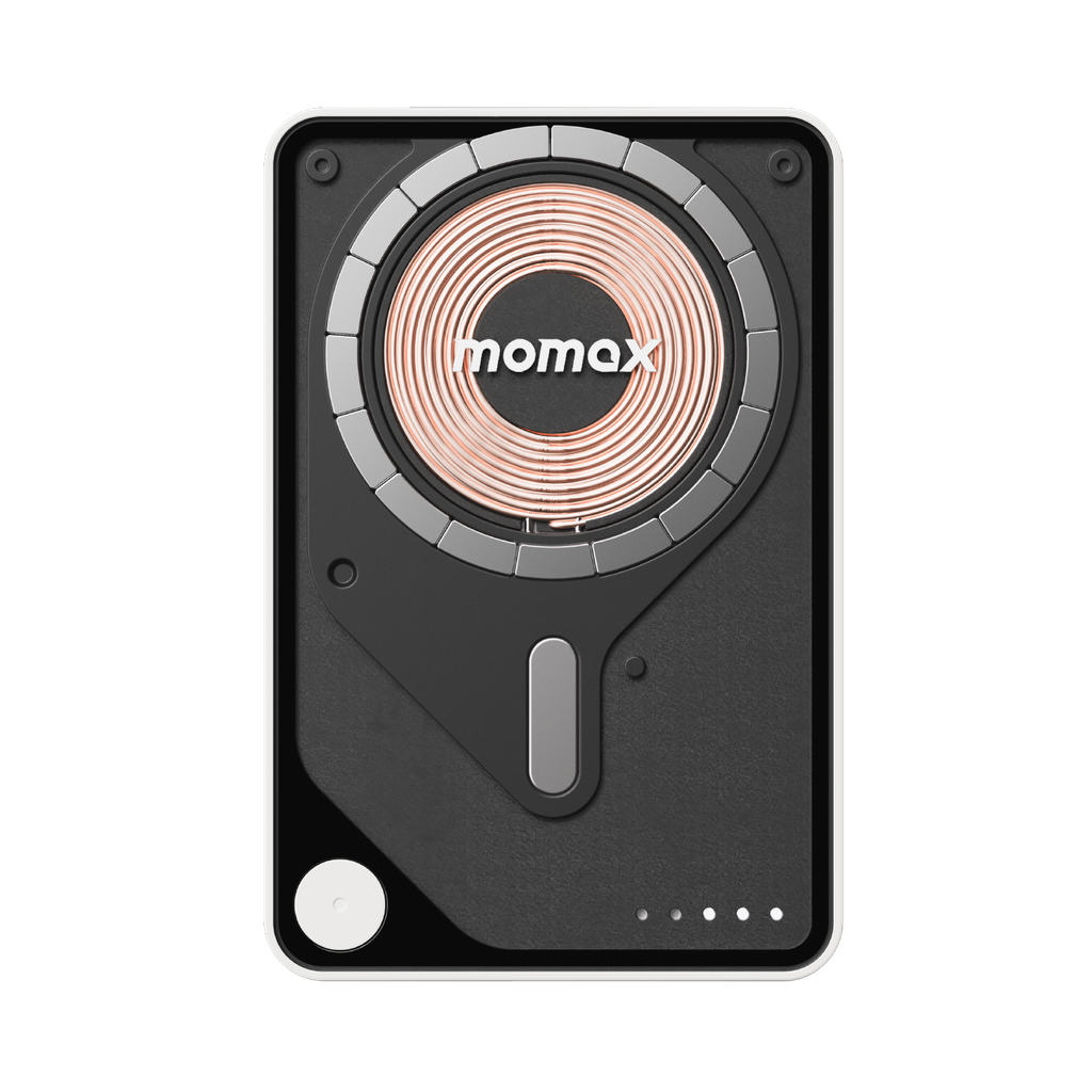 MOMAX 1-POWER X PRO 5000mAh MAGNETIC WIRELESS POWER BANK WITH STAND AND BUILT-IN USB-C CABLE