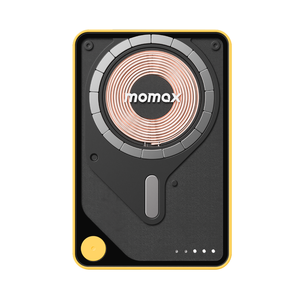 MOMAX 1-POWER X PRO 5000mAh MAGNETIC WIRELESS POWER BANK WITH STAND AND BUILT-IN USB-C CABLE