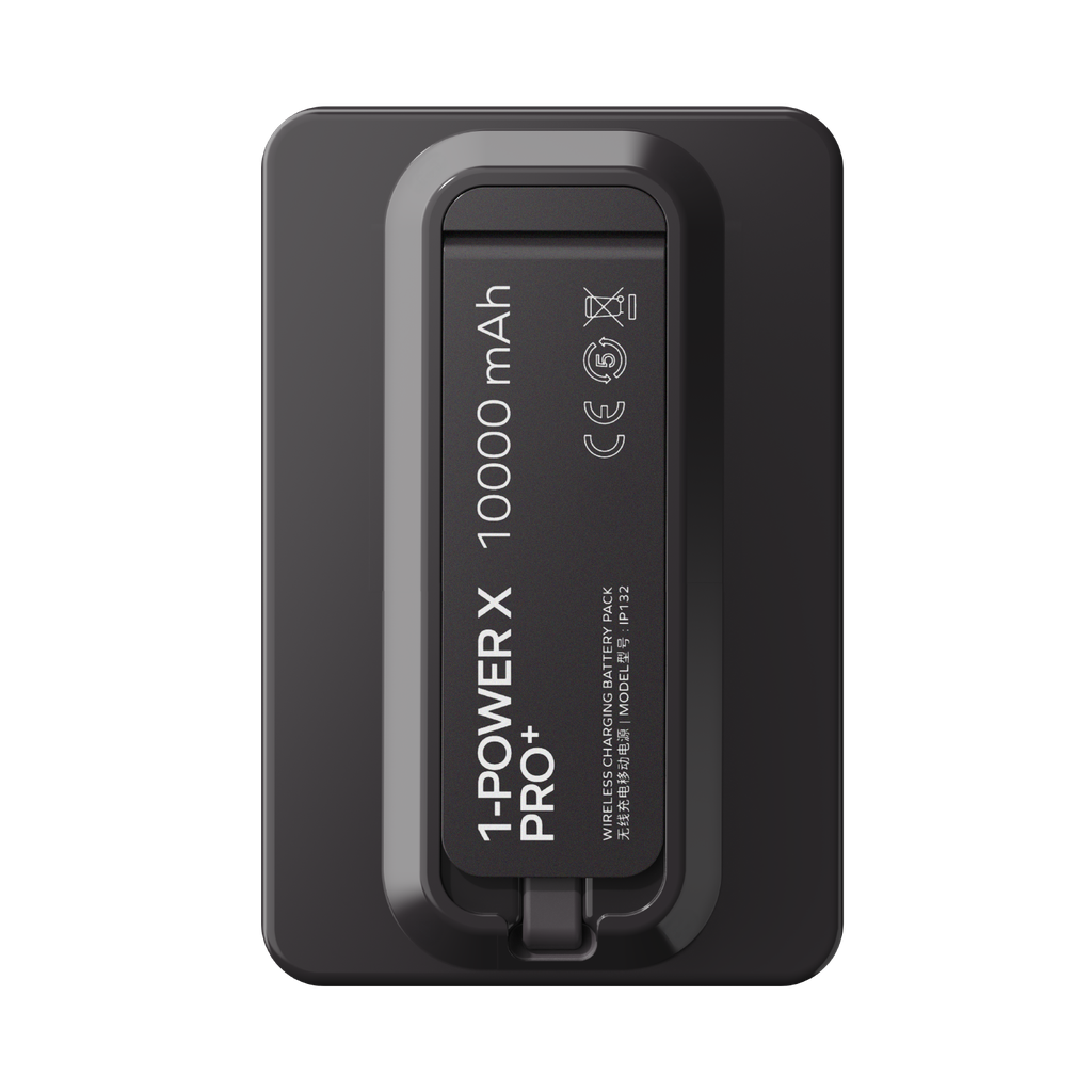 MOMAX 1-POWER X PRO+ 10000mAh MAGNETIC WIRELESS POWER BANK WITH STAND AND BUILT-IN USB-C CABLE