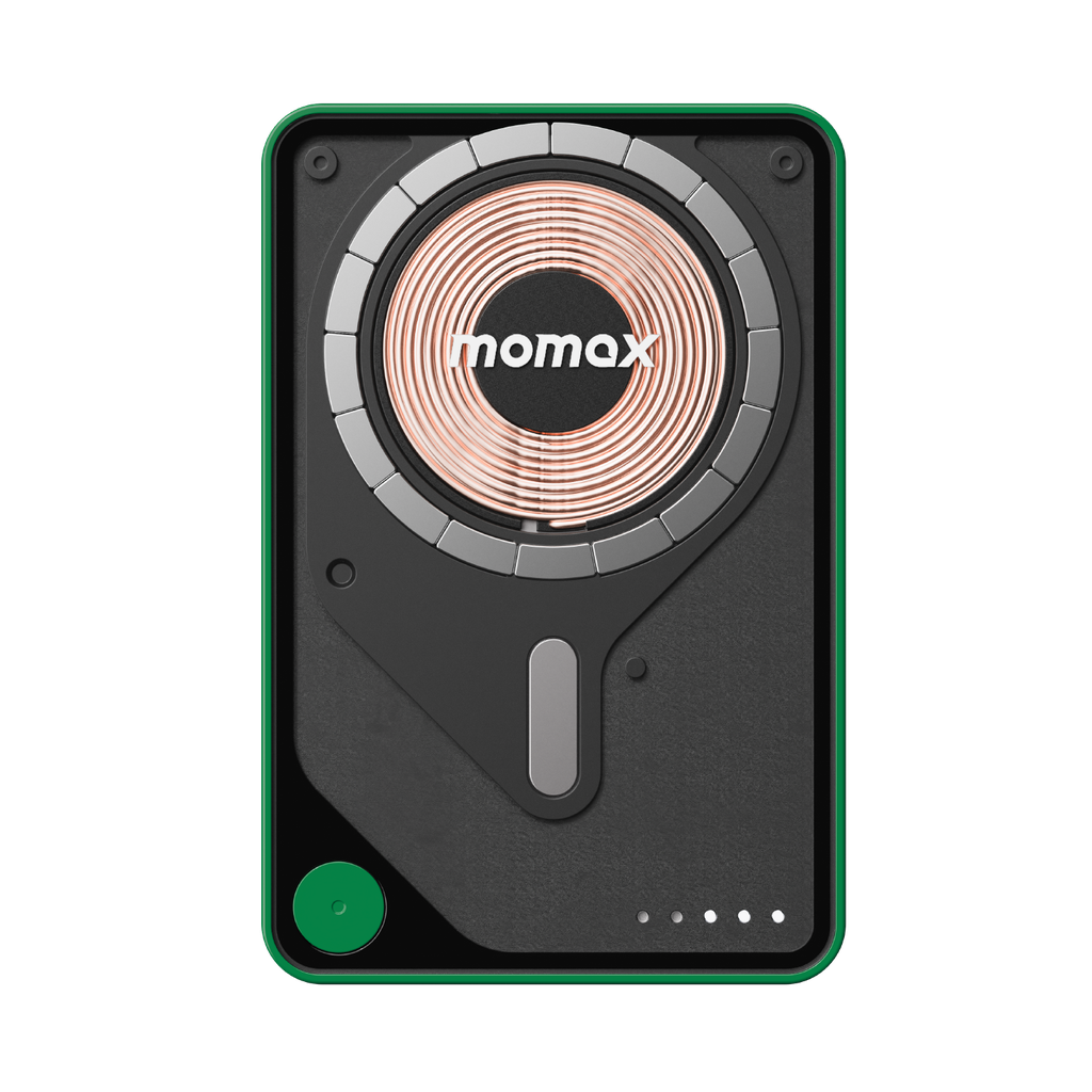 MOMAX 1-POWER X PRO+ 10000mAh MAGNETIC WIRELESS POWER BANK WITH STAND AND BUILT-IN USB-C CABLE