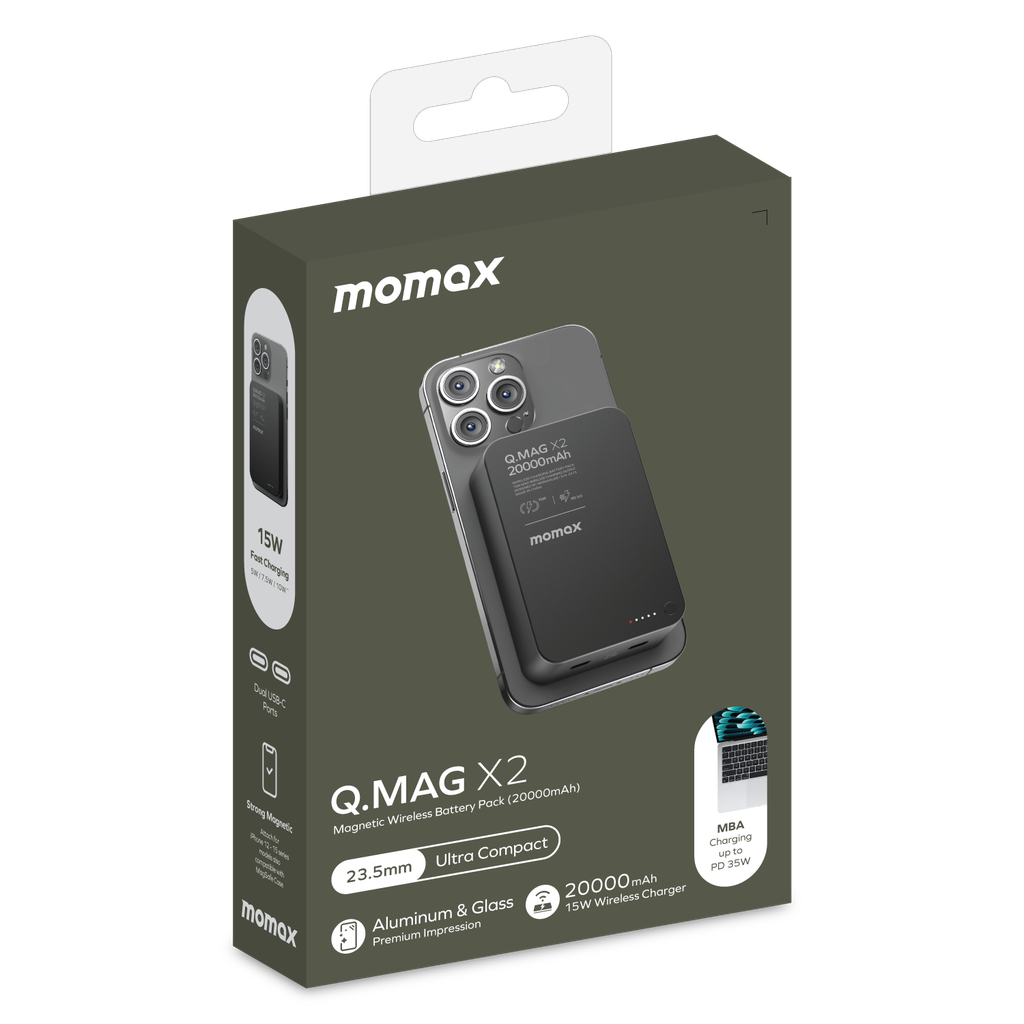 MOMAX Q.MAG X2 20000mAh GEN2 MAGSAFE WIRELESS POWER BANK