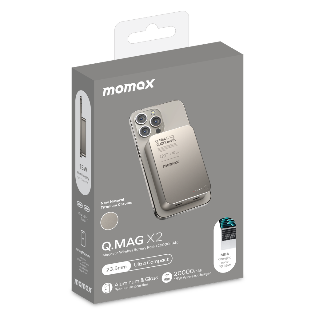 MOMAX Q.MAG X2 20000mAh GEN2 MAGSAFE WIRELESS POWER BANK