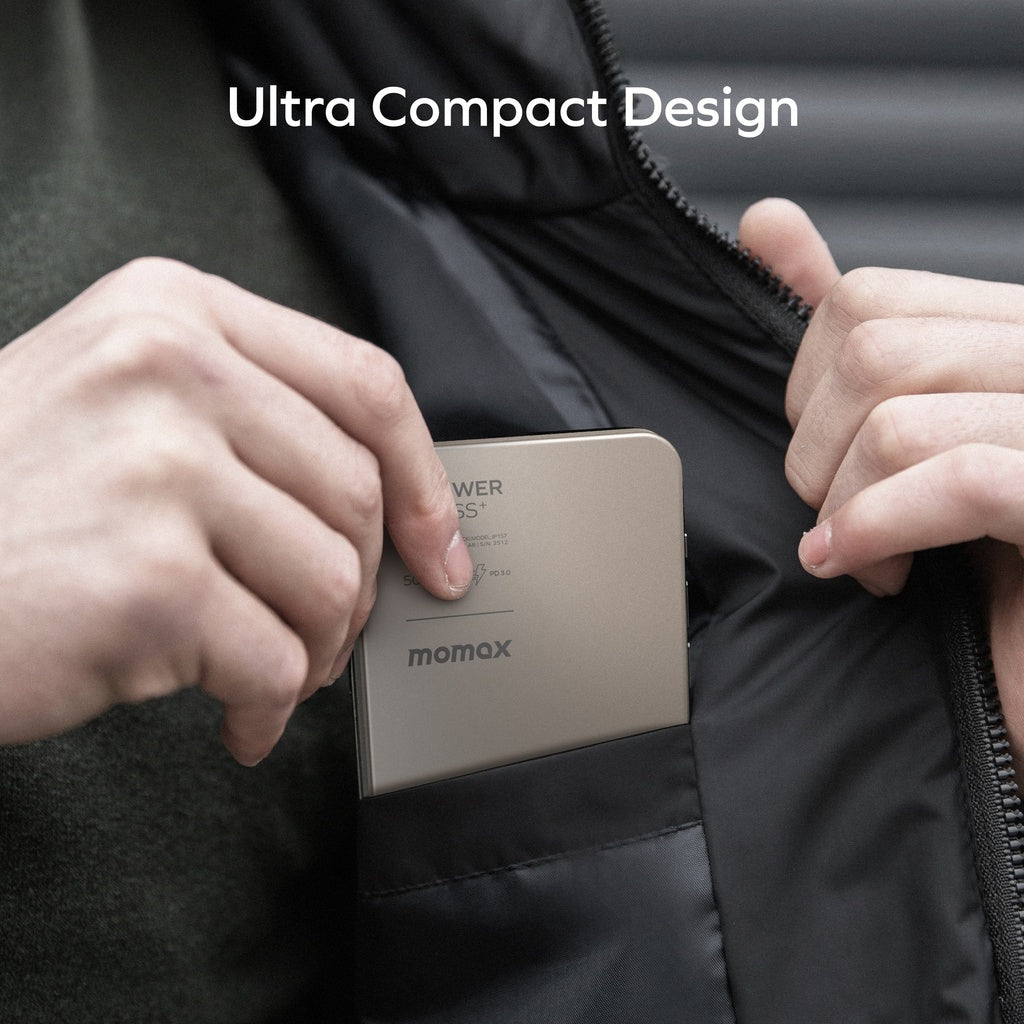 Momax 1-power F.pass+ 5000mah Power Bank With Built-in Cable & Magnetic Attachment