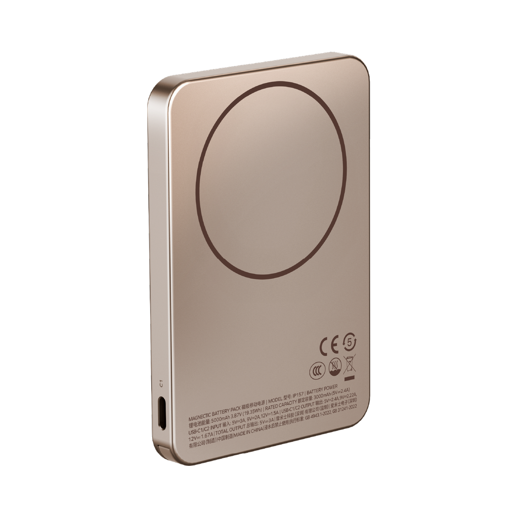 Momax 1-power F.pass+ 5000mah Power Bank With Built-in Cable & Magnetic Attachment