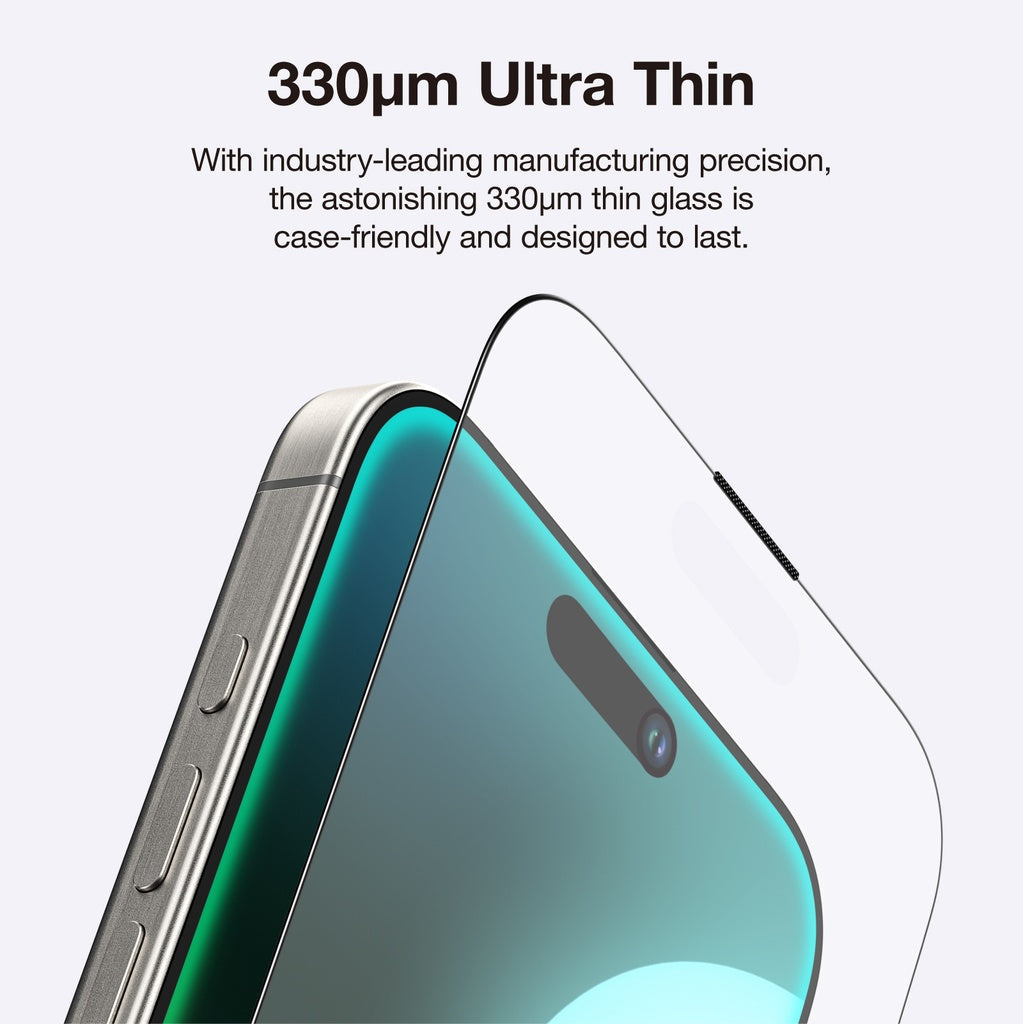 AMAZING THING IPHONE 16 SERIES 2.75D FULLY COVERED DUST FILTER TITAN GLASS CLEAR