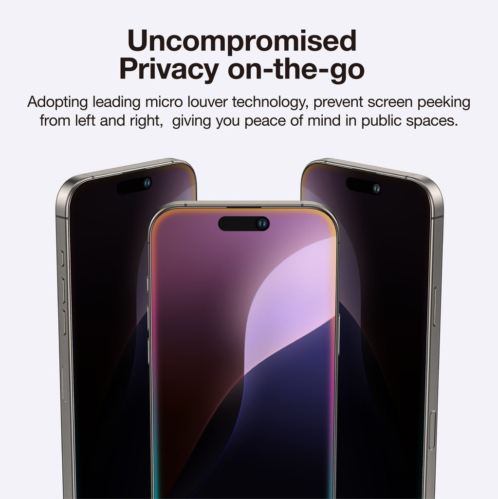 AMAZING THING IPHONE 16 SERIES 2.75D FULLY COVERED DUST FILTER TITAN PRIVACY GLASS