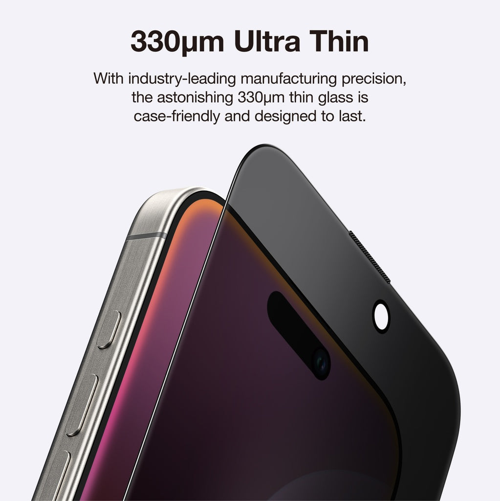 AMAZING THING IPHONE 16 SERIES 2.75D FULLY COVERED DUST FILTER TITAN PRIVACY GLASS