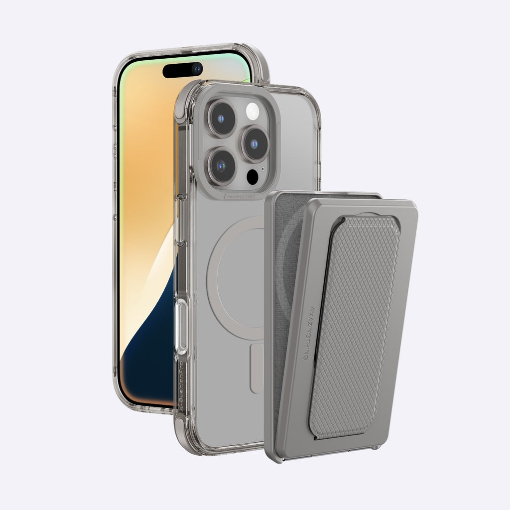 AMAZINGTHING OMNI MAGSAFE DROP PROOF CASE WITH STAND FOR IPHONE 16 SERIES - GREY