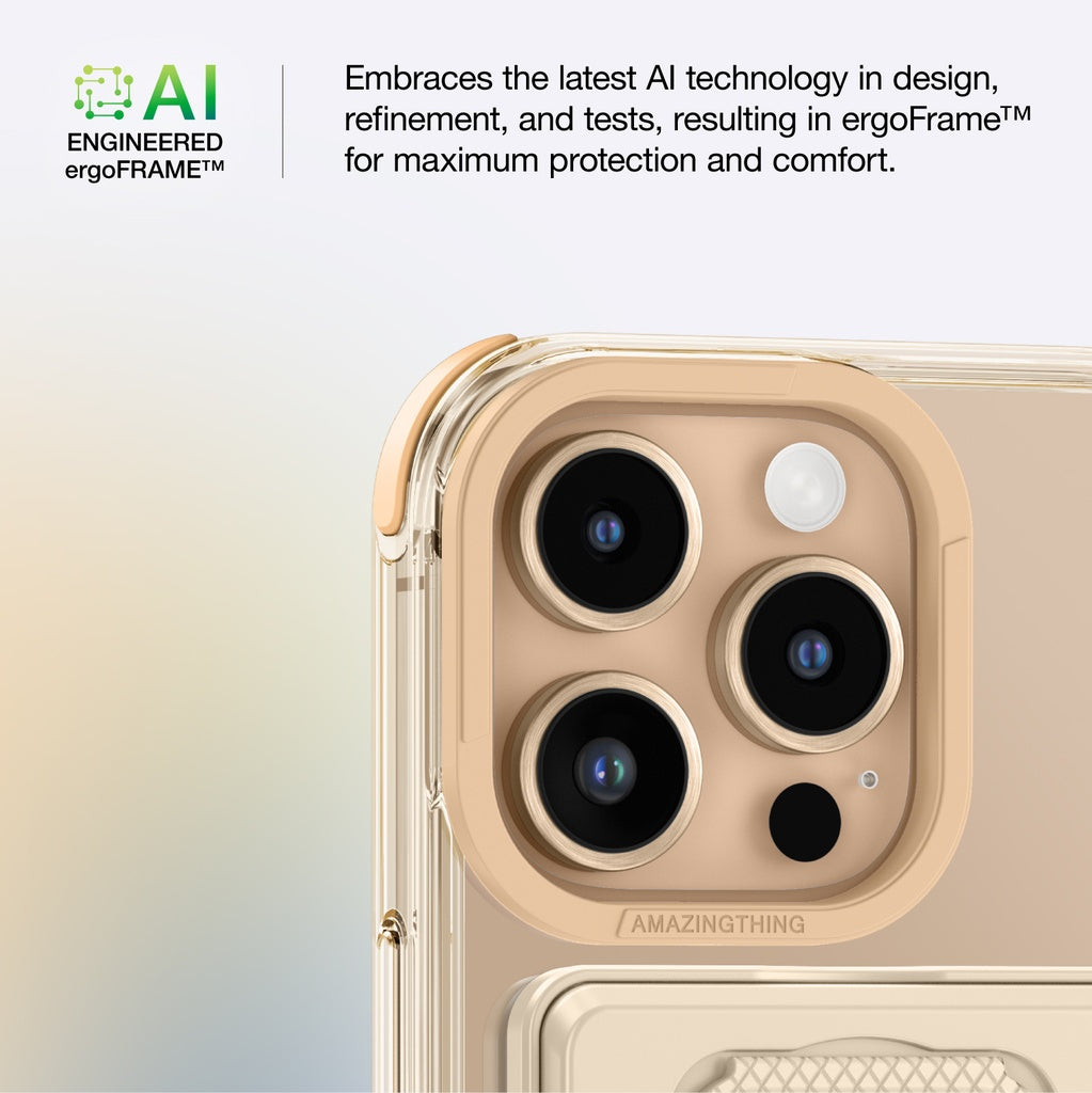 AMAZINGTHING OMNI MAGSAFE DROP PROOF CASE WITH STAND FOR IPHONE 16 SERIES - ROSE GOLD