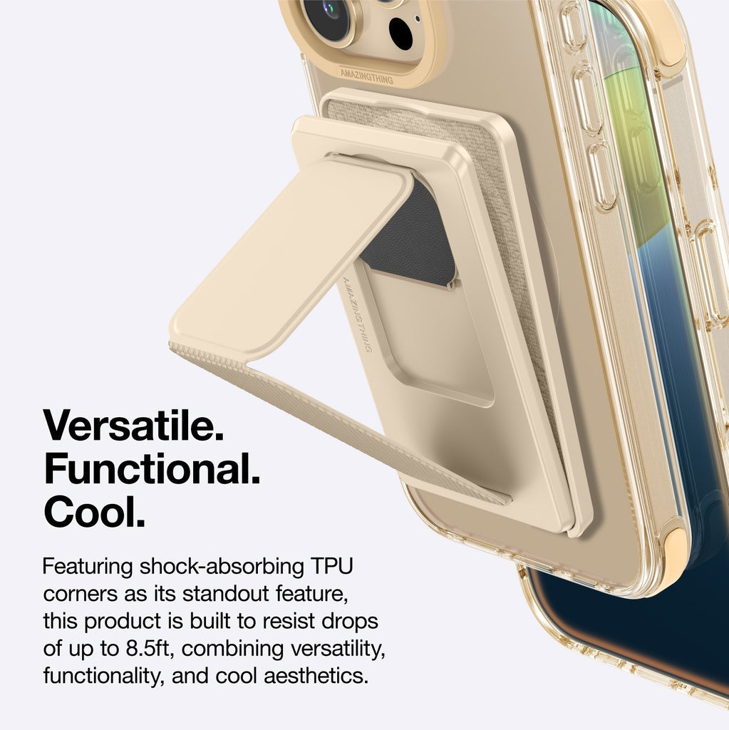 AMAZINGTHING OMNI MAGSAFE DROP PROOF CASE WITH STAND FOR IPHONE 16 SERIES - ROSE GOLD