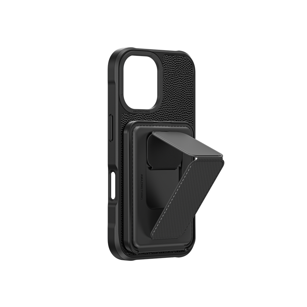 AMAZINGTHING GLAMOUR MAGSAFE DROP PROOF CASE WITH WALLET STAND FOR IPHONE 16 SERIES