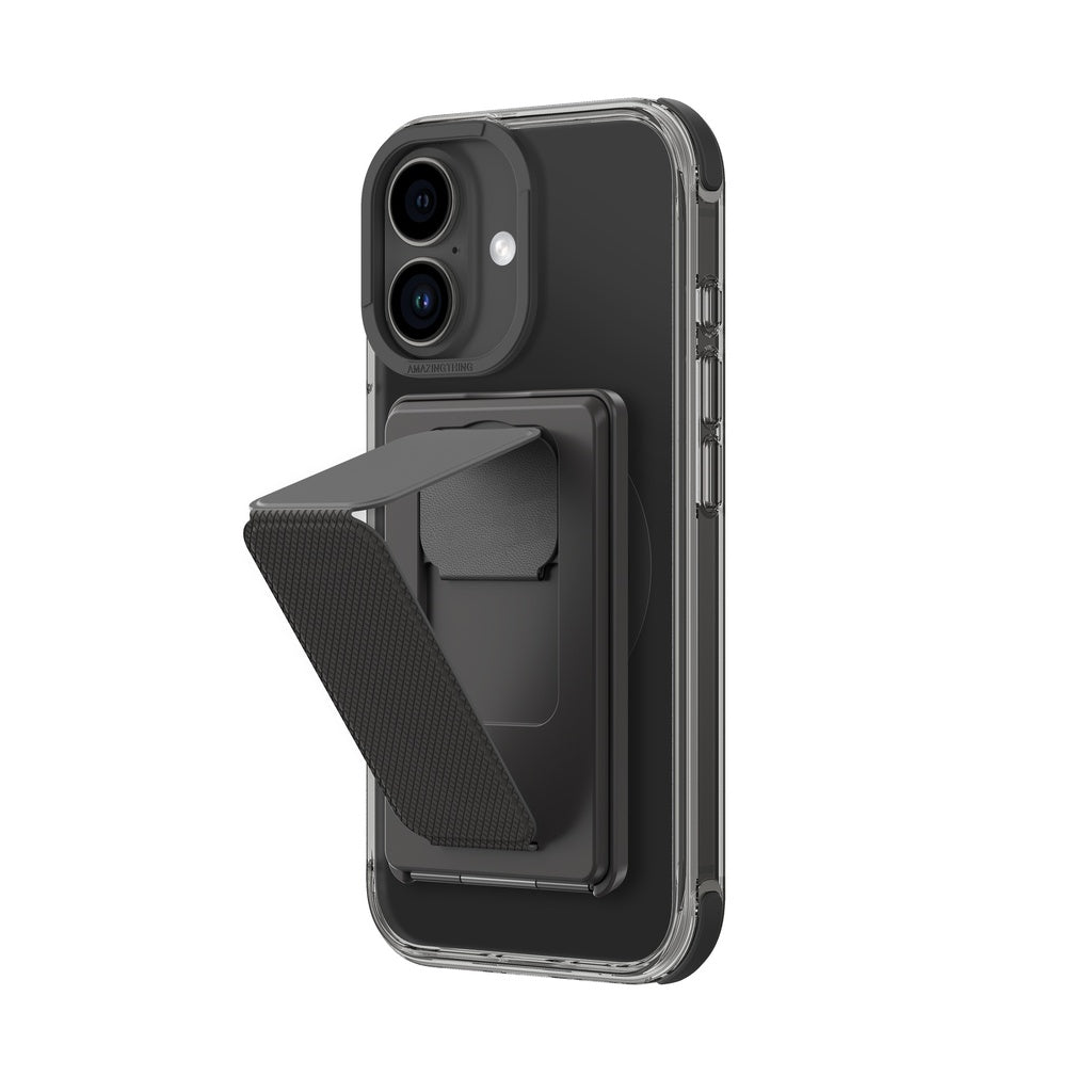 AMAZINGTHING OMNI MAGSAFE DROP PROOF CASE WITH STAND FOR IPHONE 16 SERIES - BLACK
