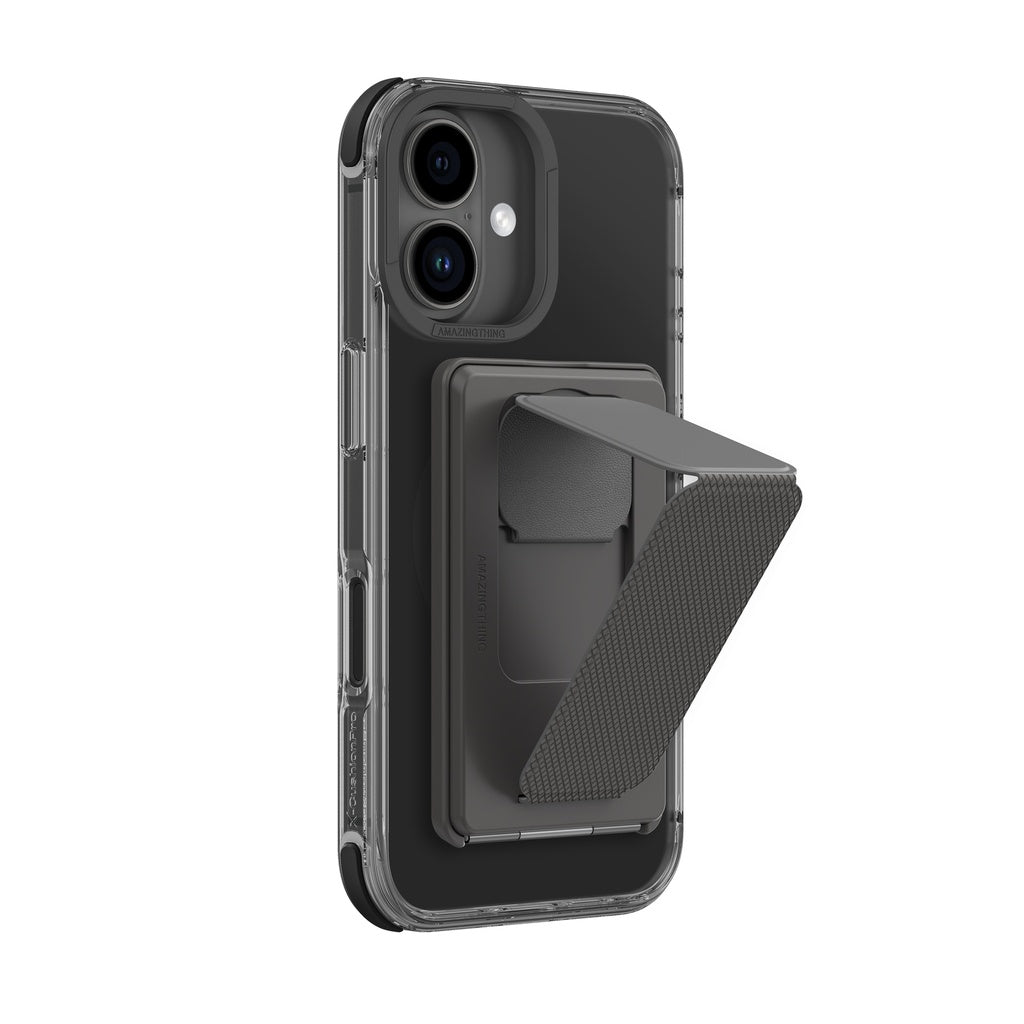 AMAZINGTHING OMNI MAGSAFE DROP PROOF CASE WITH STAND FOR IPHONE 16 SERIES - BLACK