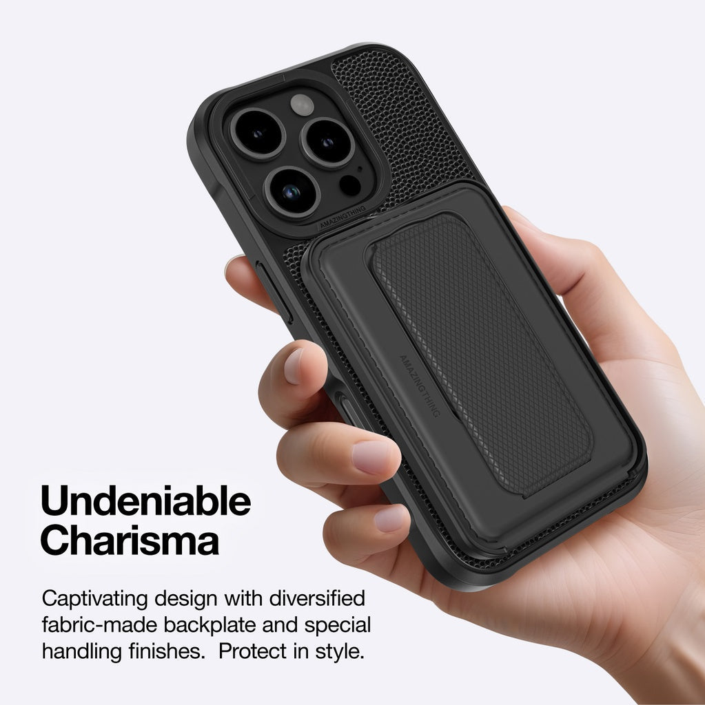 AMAZINGTHING GLAMOUR MAGSAFE DROP PROOF CASE WITH WALLET STAND FOR IPHONE 16 SERIES