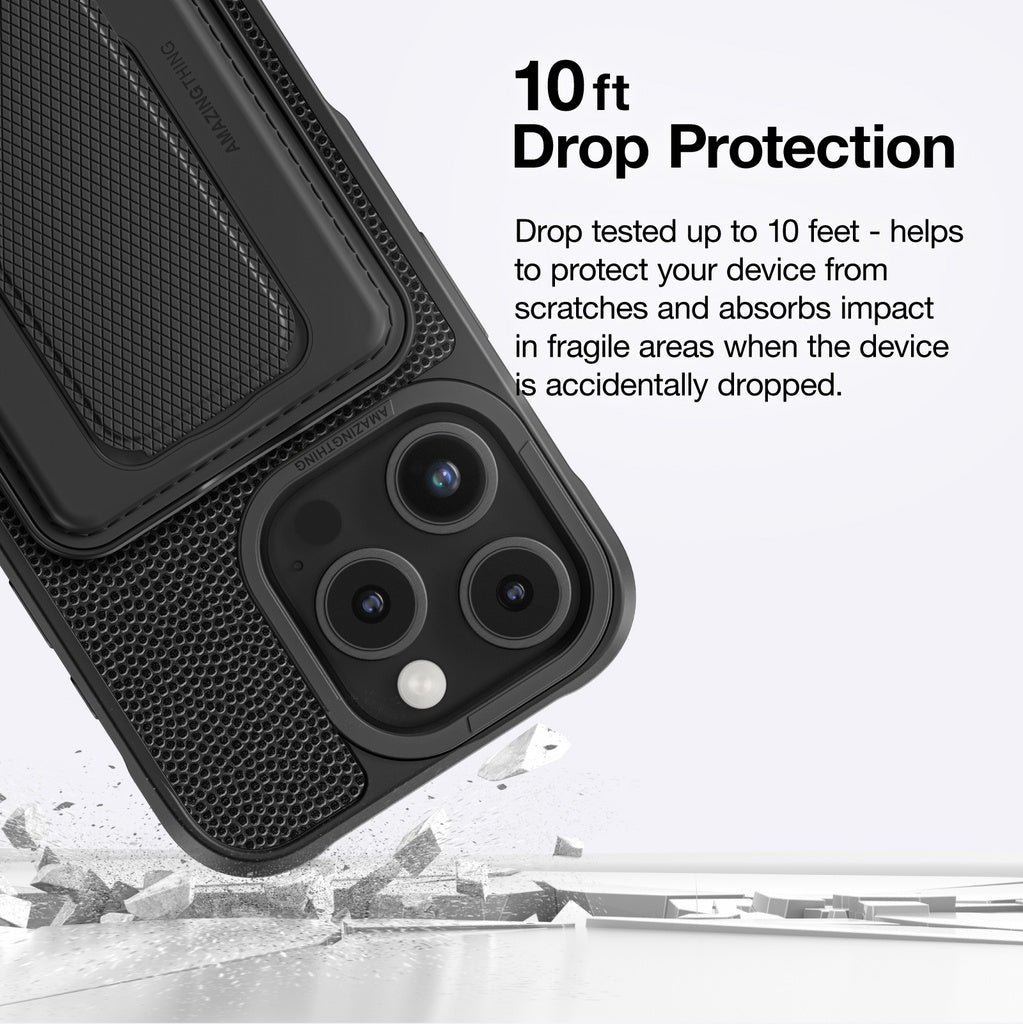 AMAZINGTHING GLAMOUR MAGSAFE DROP PROOF CASE WITH WALLET STAND FOR IPHONE 16 SERIES