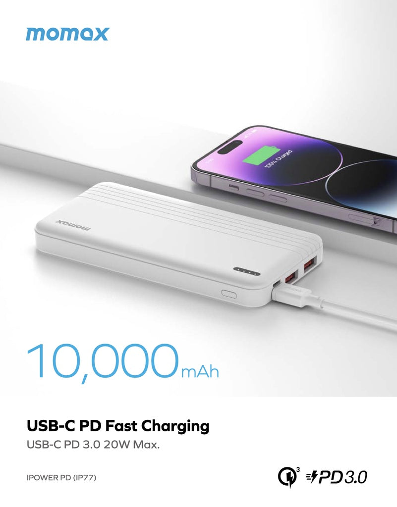 MOMAX IPOWER PD 10000mAh EXTERNAL POWER BANK
