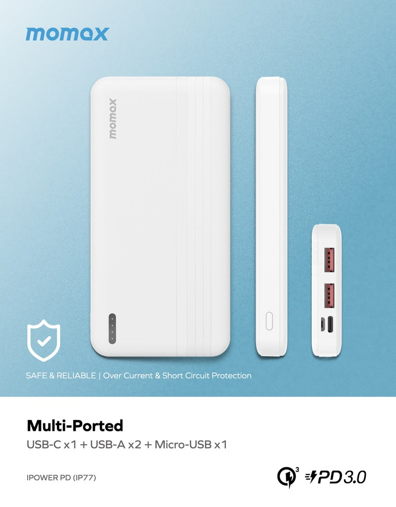 MOMAX IPOWER PD 10000mAh EXTERNAL POWER BANK