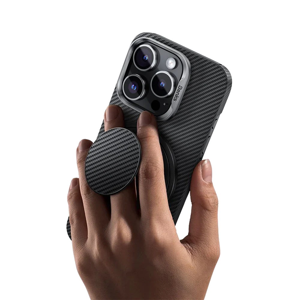 Benks ArmorPop Phone Grip & Stand Carbon Fiber