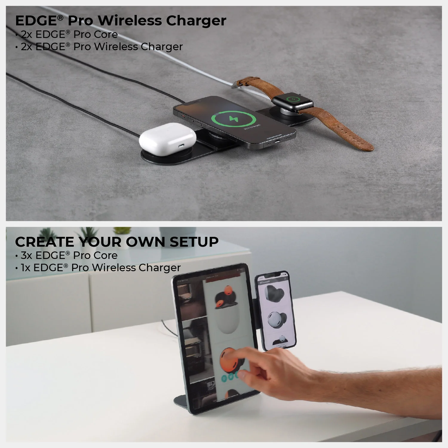 EDGE® Pro Full Kit - Gray - Productivity MagSafe modular kit for phones, tablets and laptops