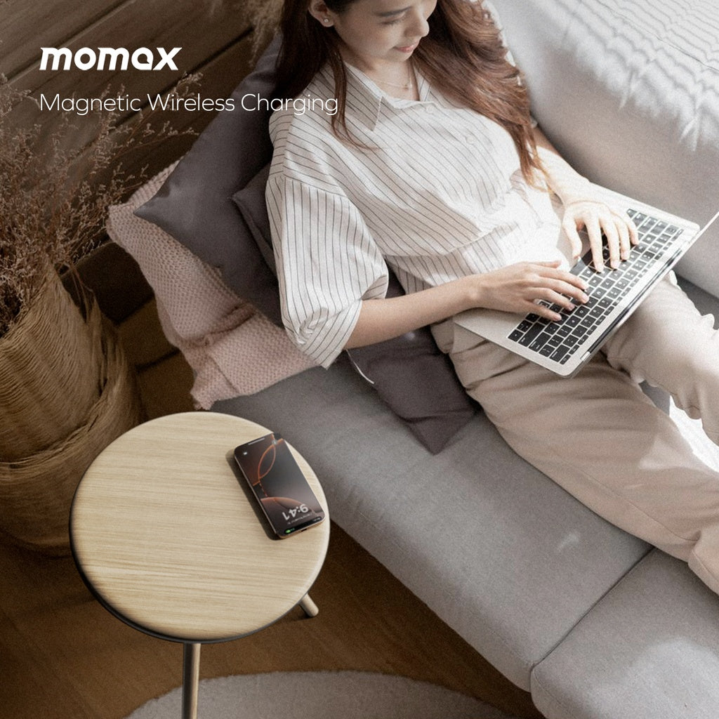MOMAX CYMBAL COFFEE TABLE WITH LIGHTING EFFECTS , MAGNETIC CHARGING & WIRELESS SPEAKER