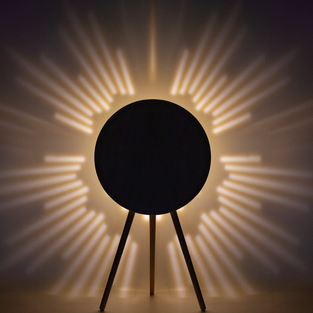 MOMAX CYMBAL COFFEE TABLE WITH LIGHTING EFFECTS , MAGNETIC CHARGING & WIRELESS SPEAKER