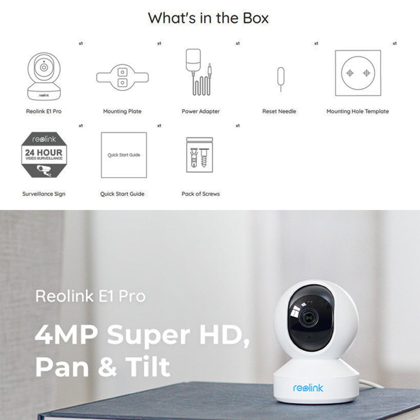 Reolink E1 Pro - 4MP HD Plug-in Wi-Fi Security Camera