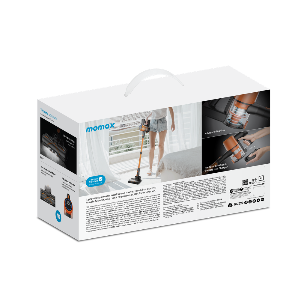 MOMAX 1-HOME VACUUM CORDLESS VACUUM CLEANER (UK PLUG)