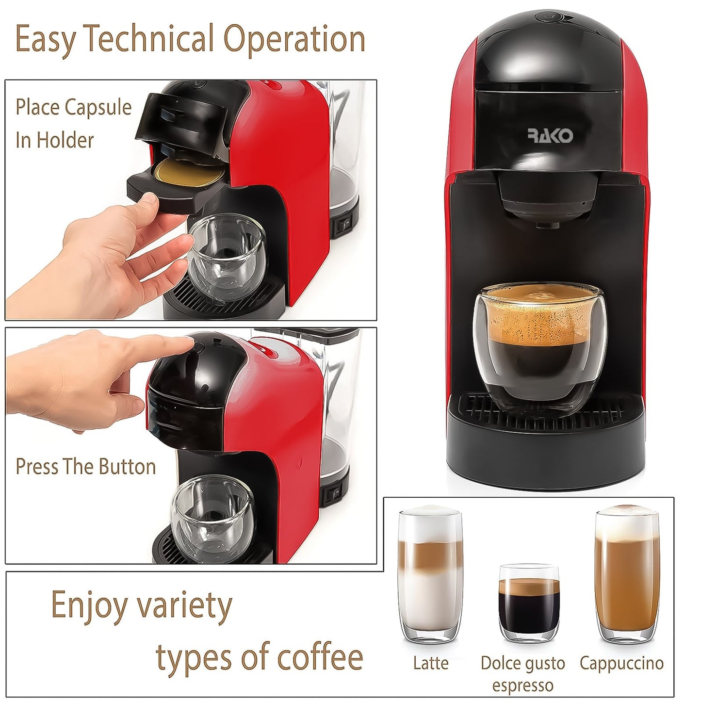 Rako Caffe 3 In 1 Coffee Maker