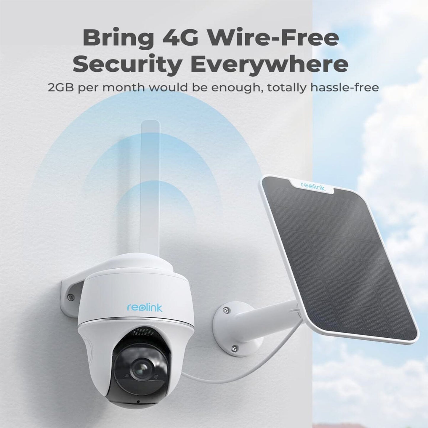 Reolink Go PT Plus+ Solar Panel Security Camera (White)