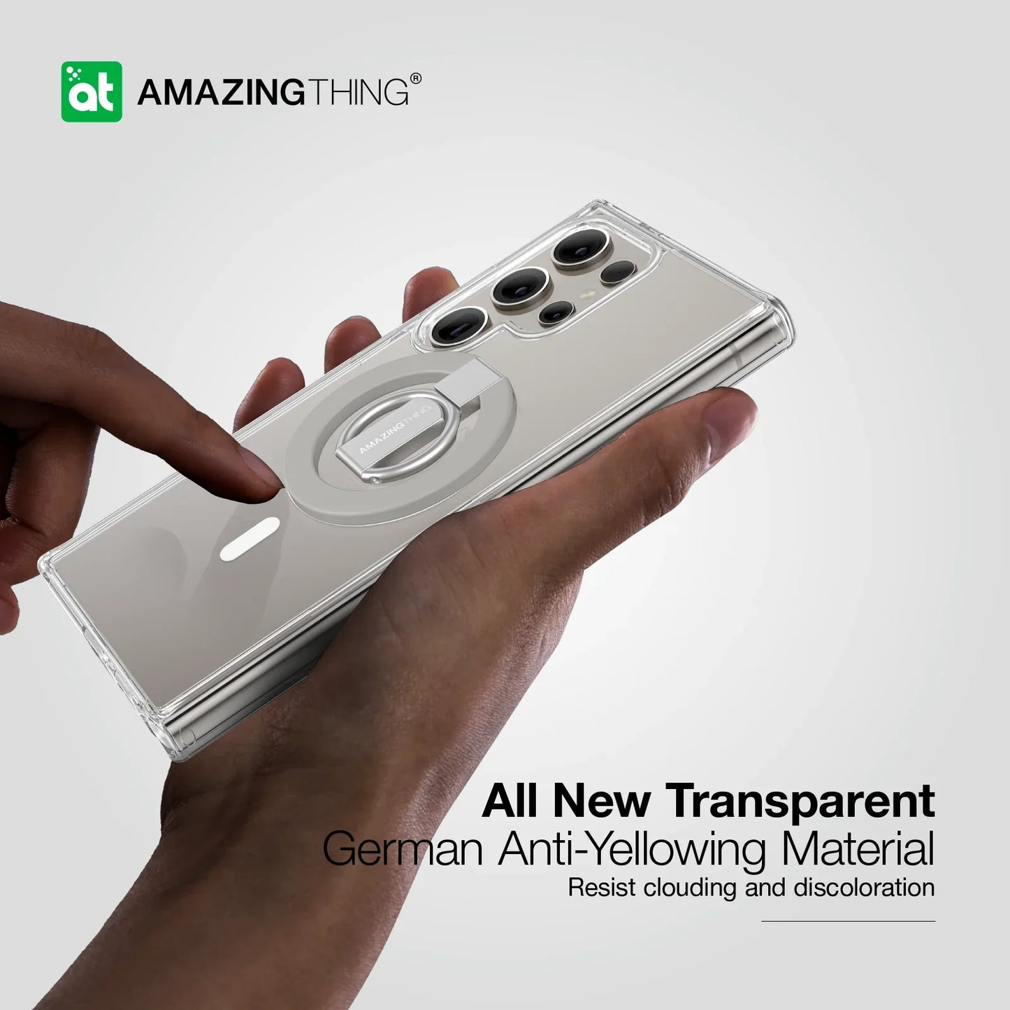 AMAZINGTHING MINIMAL GRIP RING SET CASE FOR SAMSUNG S24 ULTRA - GREY
