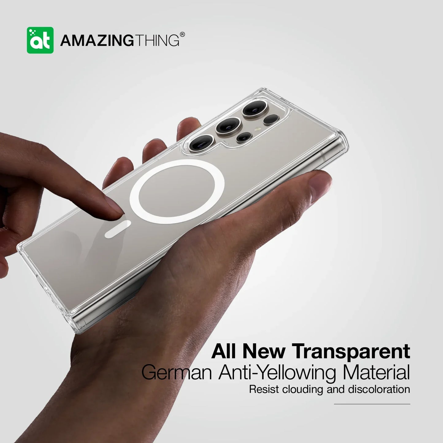 AMAZINGTHING MINIMAL MAGSAFE DROP PROOF CASE FOR SAMSUNG S24 ULTRA - CLEAR