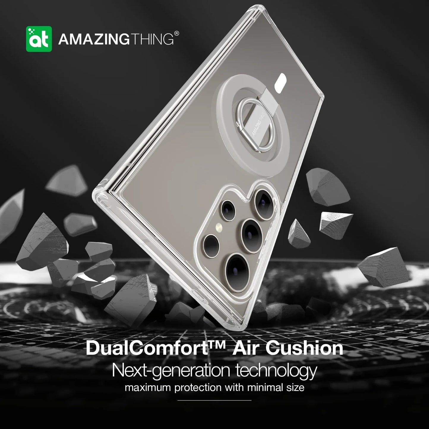 AMAZINGTHING MINIMAL GRIP RING SET CASE FOR SAMSUNG S24 ULTRA - GREY