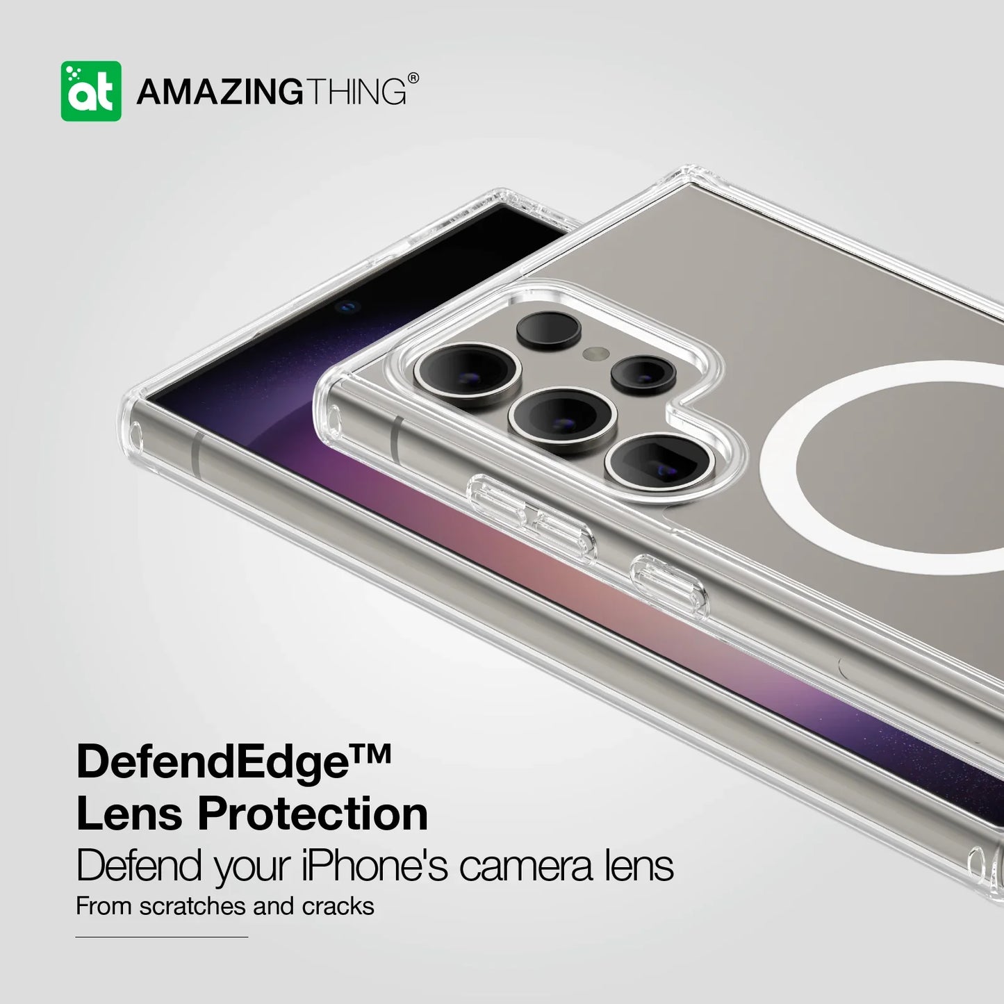 AMAZINGTHING MINIMAL MAGSAFE DROP PROOF CASE FOR SAMSUNG S24 ULTRA - CLEAR