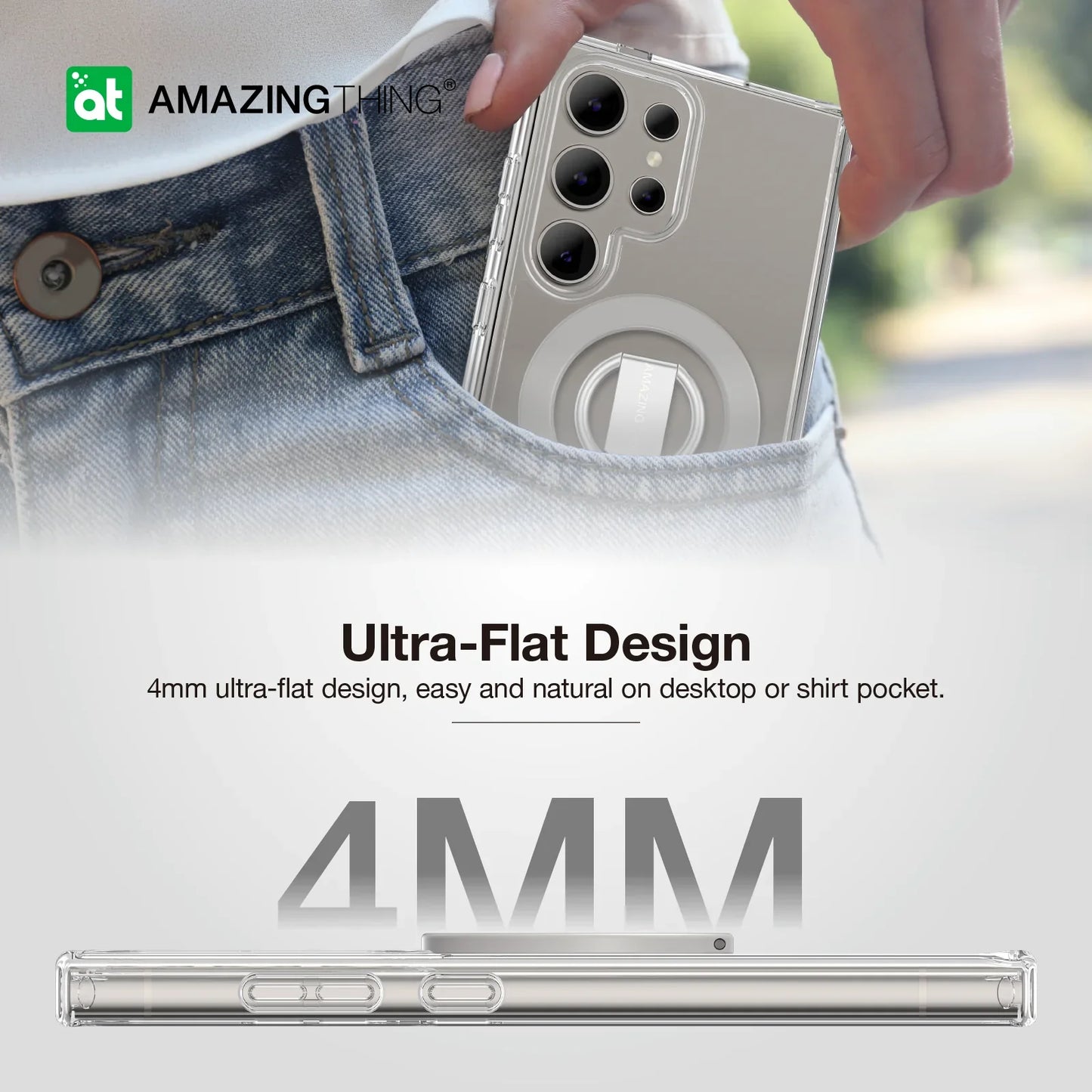 AMAZINGTHING MINIMAL GRIP RING SET CASE FOR SAMSUNG S24 ULTRA - GREY