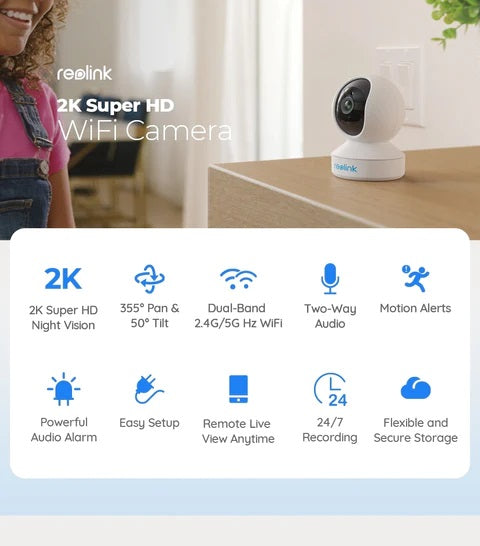 Reolink E1 Pro - 4MP HD Plug-in Wi-Fi Security Camera